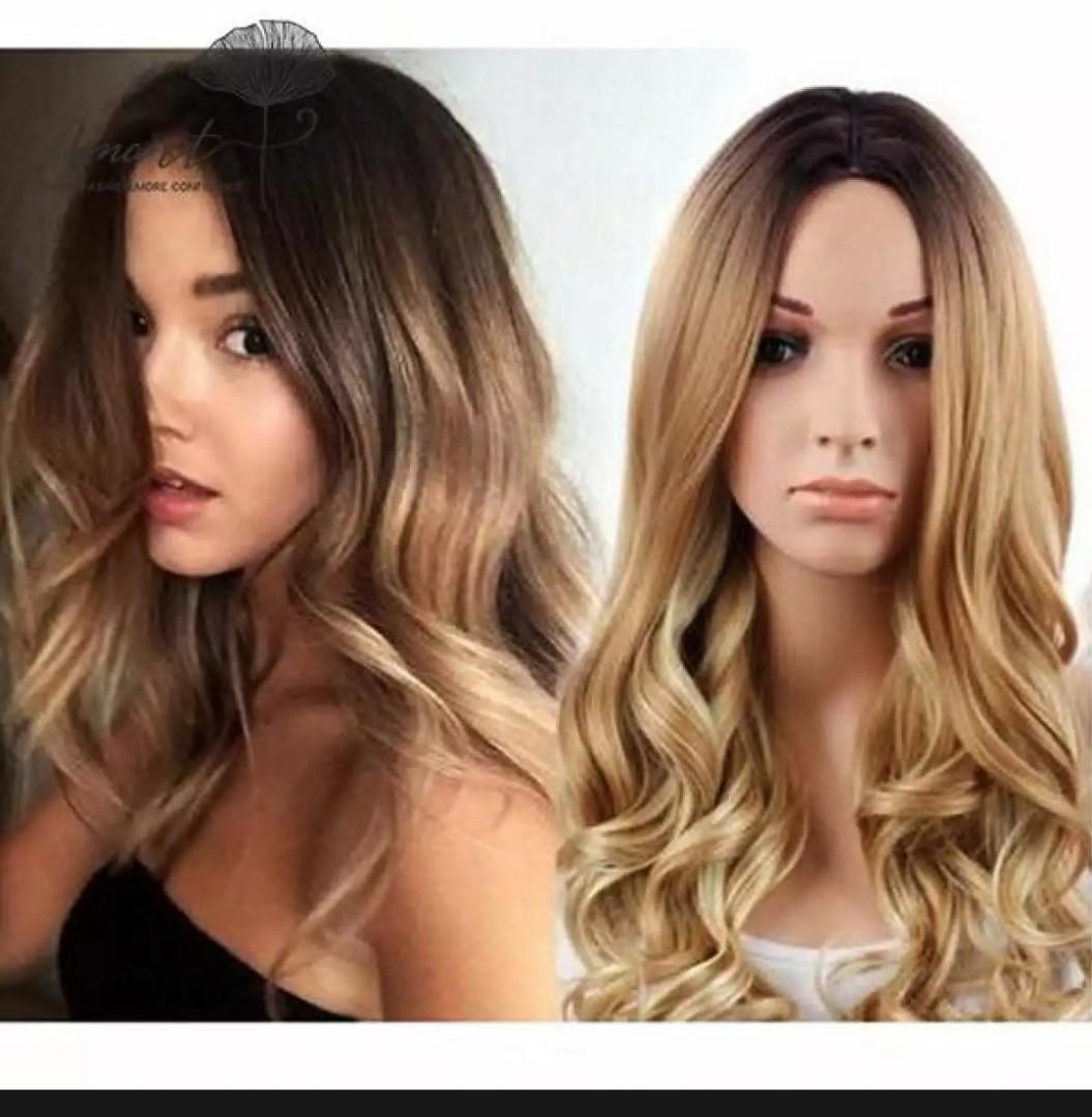 Amart Fashion Women Stylish Blonde Long Synthetic Wavy Hair Heat