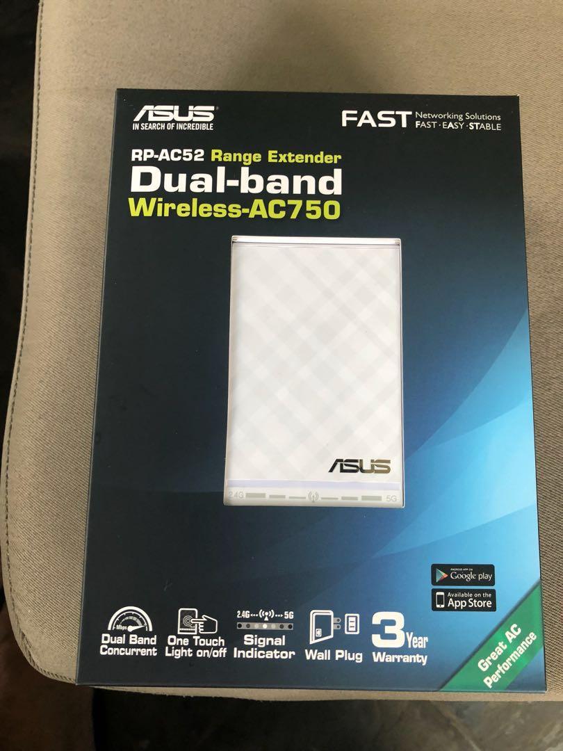 Asus Dual Band Range Extender Wireless Ac750 Rp Ac52 Electronics Computer Parts Accessories On Carousell