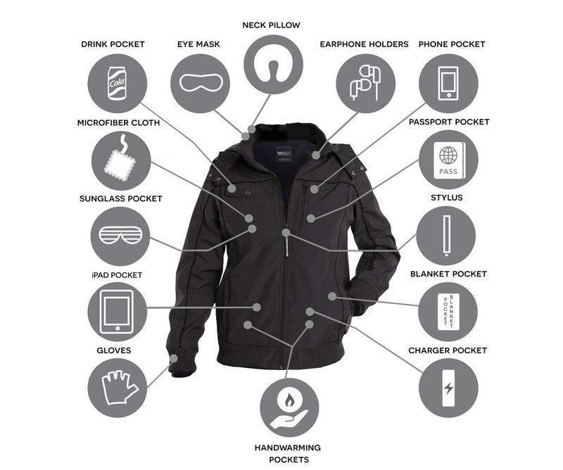 Neck Pillow Chamarra Baubax Baubax Travel Bomber Jacket, 男裝