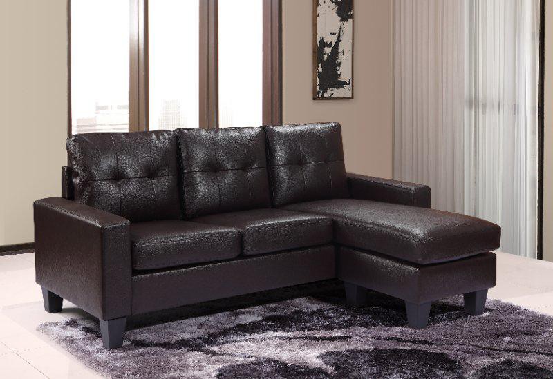 Brown Air Leather L Shaped Sofa Affordable Cheap Prices Home