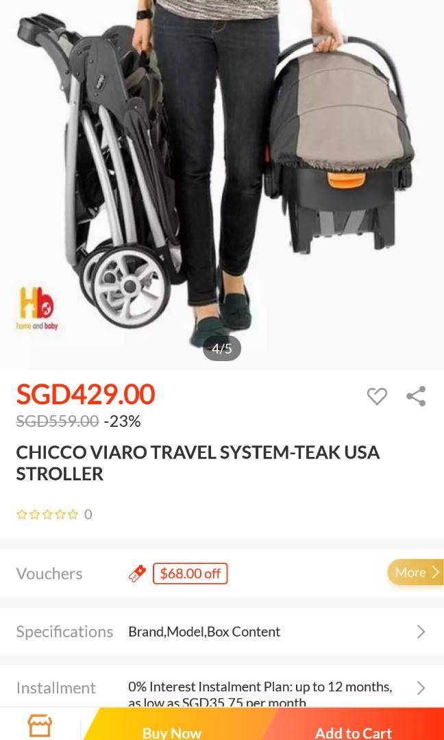 Chicco Viaro baby stroller pram Travel System Teak USA cum Keyfit