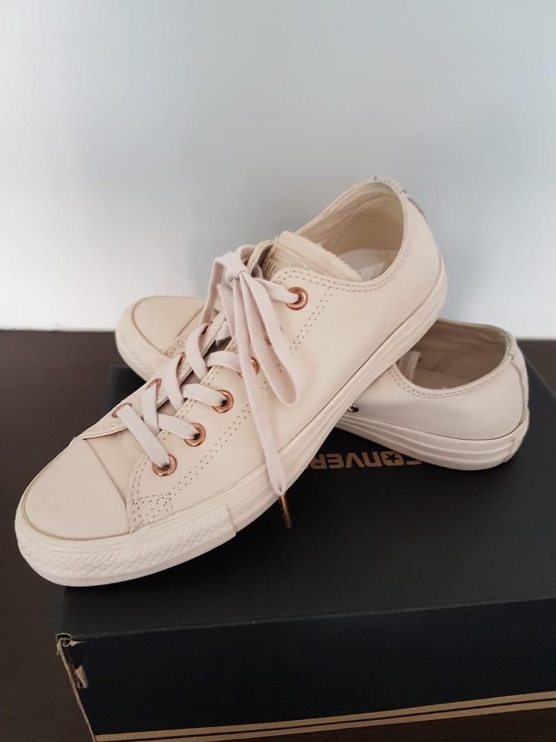 Converse Rose Gold Leather, Women's Fashion, Footwear, Sneakers on ...