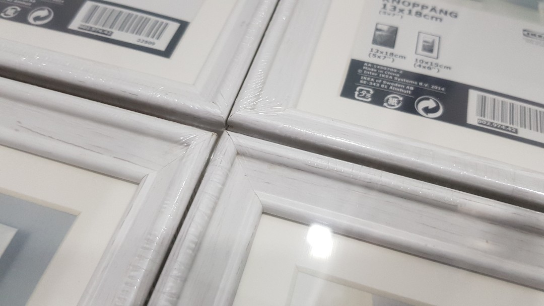 8 Pc Ikea Photo Frame White Knoppang 13x18cm Design Craft Art Prints On Carousell
