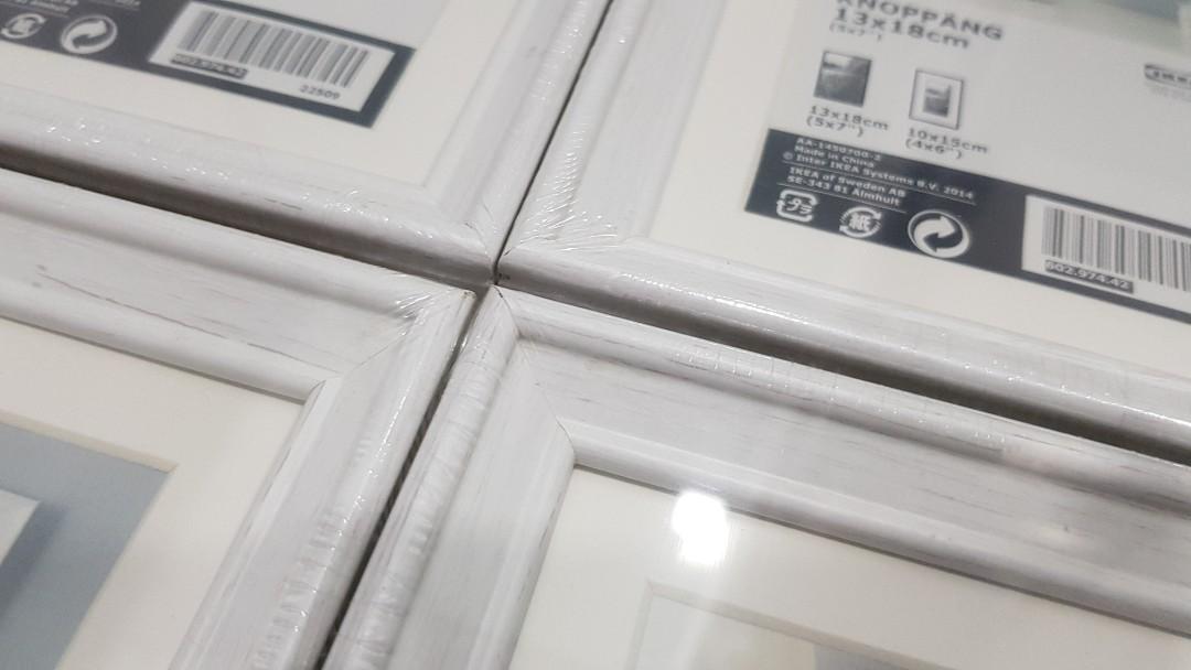 8 Pc Ikea Photo Frame White Knoppang 13x18cm Design Craft Art Prints On Carousell