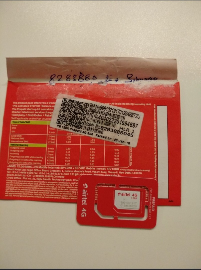 India Prepaid SIM Card, Women's Fashion, Bags & Wallets, Wallets & Card