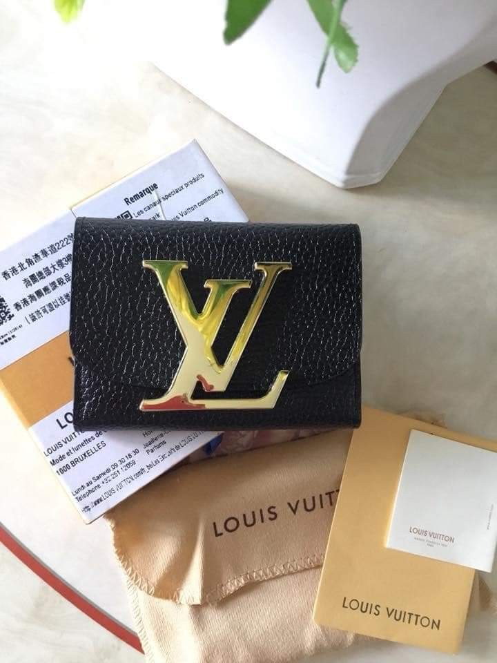 LV BLACK MINI WALLET COIN PURSE CARD HOLDER, Women's Fashion, Bags