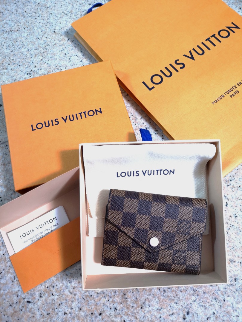 Louis Vuitton Studded Victorine Wallet Damier Ebene Pink - LVLENKA
