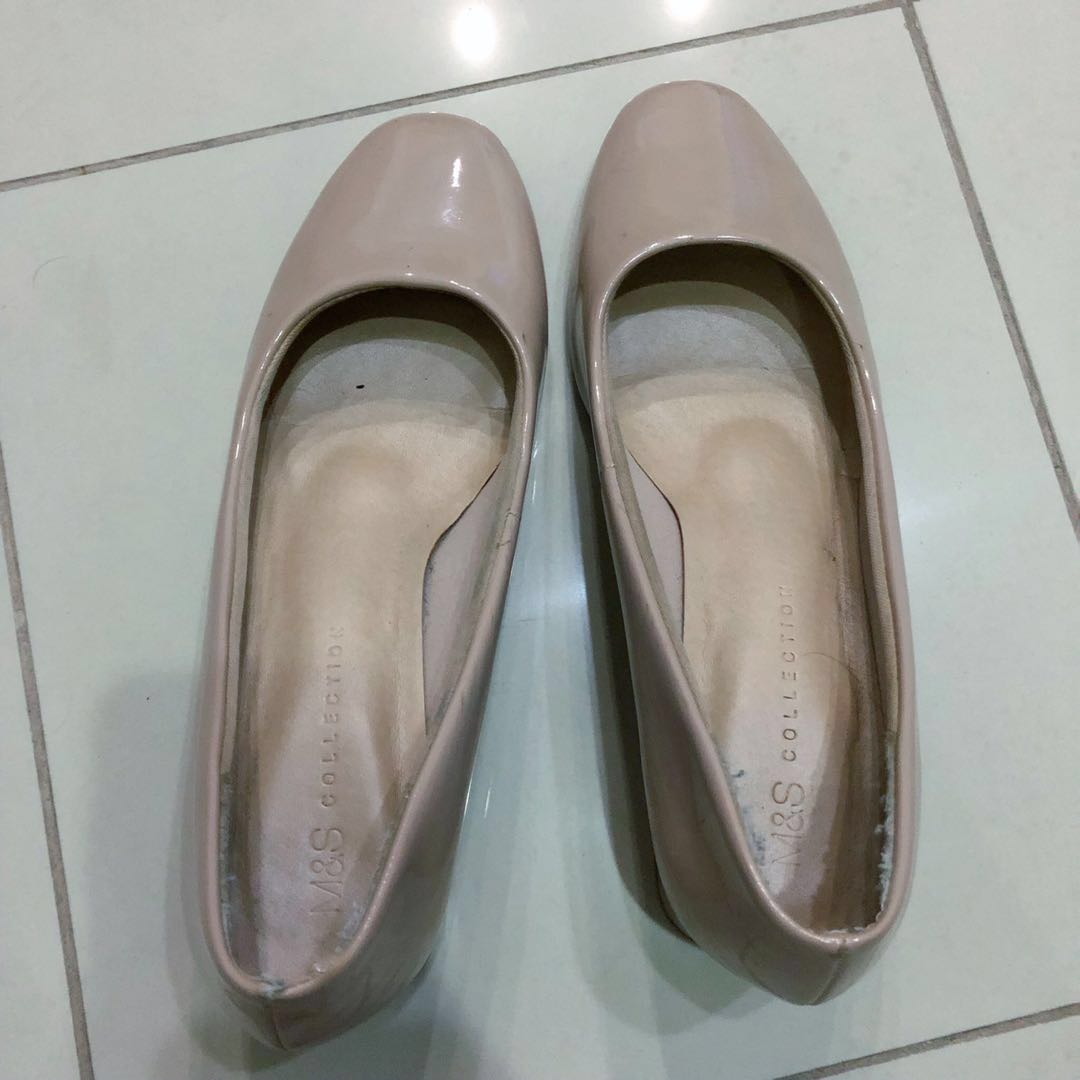 marks and spencer nude court shoes