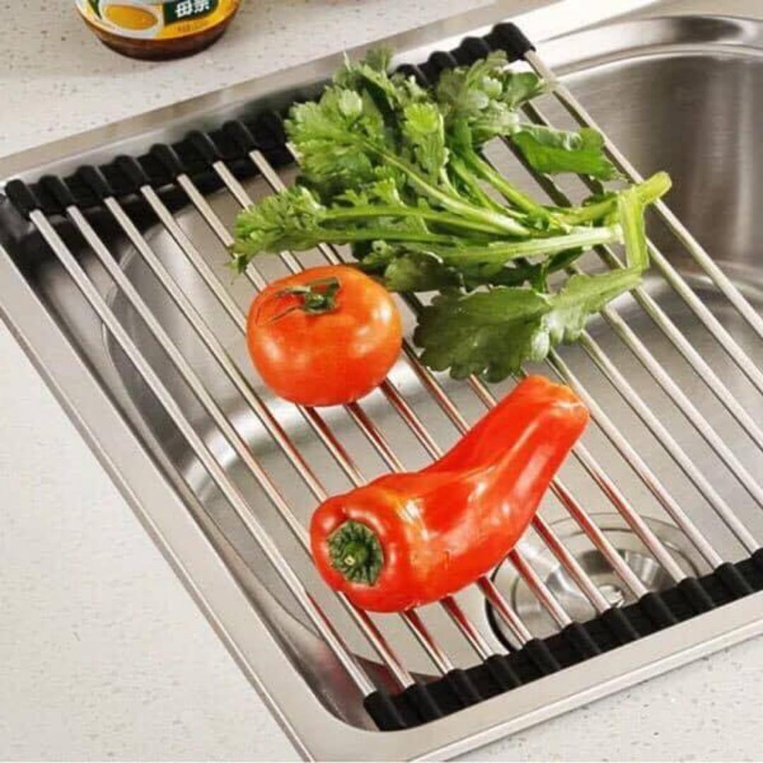 ROLL UP DISH DRYING RACK (STAINLESS STEEL) (Category: Other Kitchen Appliances) located in Manila. Submitted by christimjose09 (Listing ID 220952385, Image 1). Description: Product details: ✔️Sturdy over the sink drying rack that can hold heavy pots, fry pans, China, ceramic, porcelain. ✔️Can be used to wash vegetable, fruits and salad colander. ✔️Convenient and Perfect for air-drying any washed dishes such as cookware, bakeware, fragile glasswar