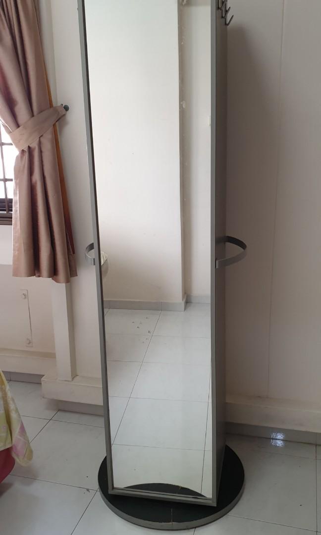 Rotating Storage Cabinet W Full Length Mirror Furniture Shelves Rotating Storage Cabinet W Full Length