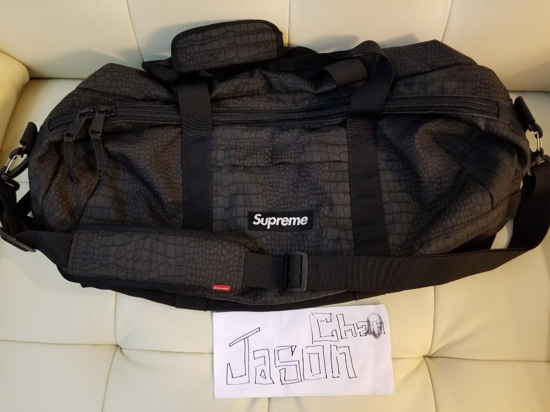 Supreme Cordura Duffle Bag Crocodile Charcoal SS13, 名牌, 手袋及銀