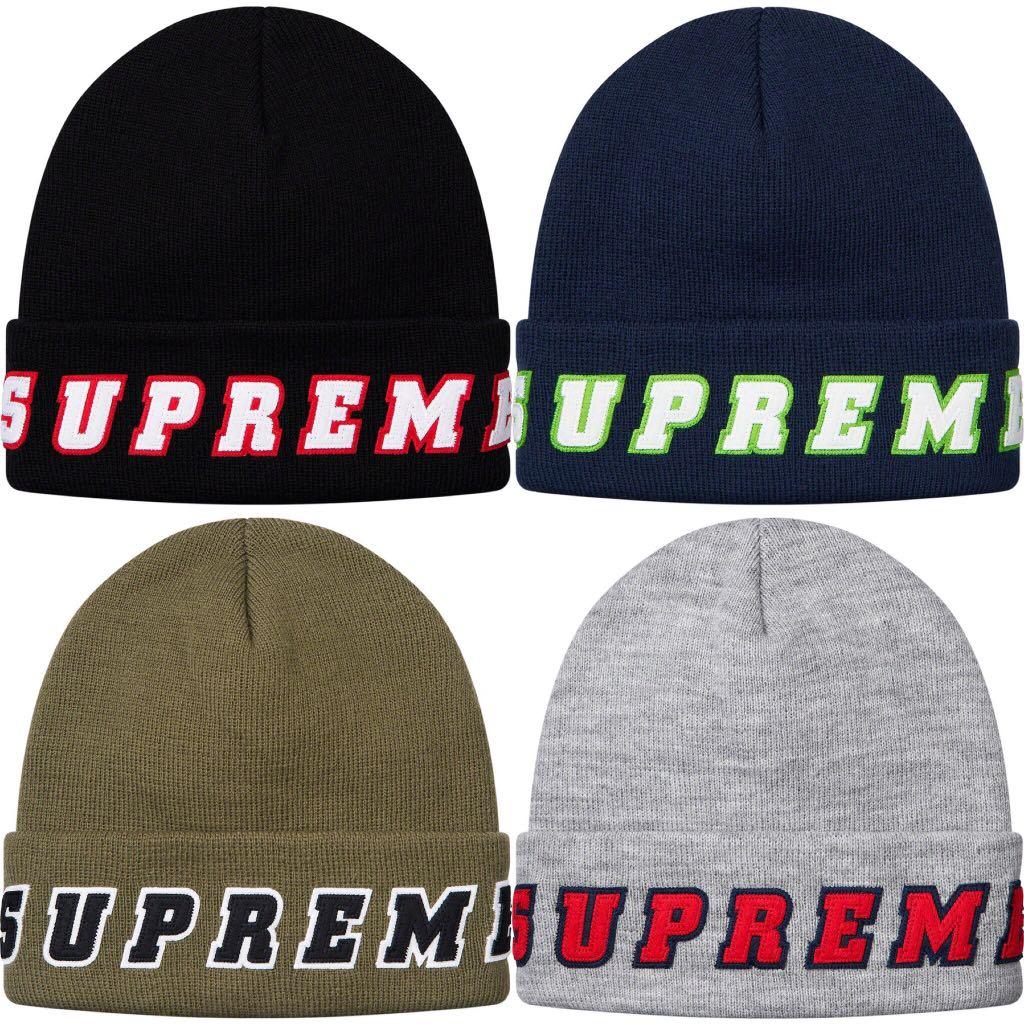 supreme felt logo beanie