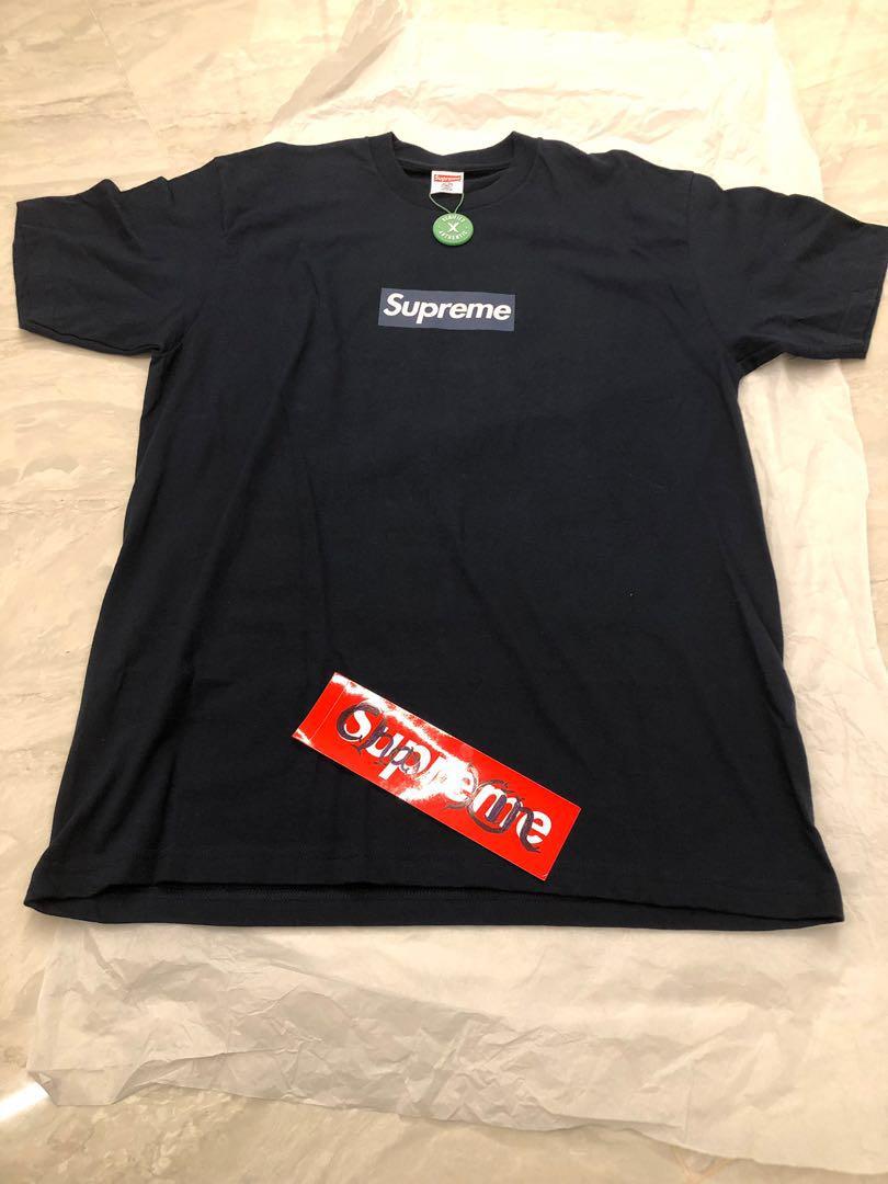 Supreme New York Yankees Box Logo Tee Navy