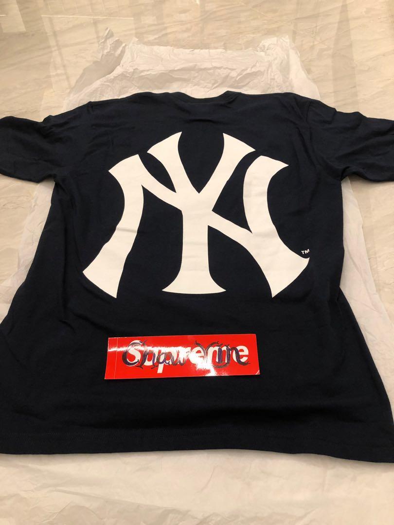 Supreme New York Yankees Box Logo Tee Navy