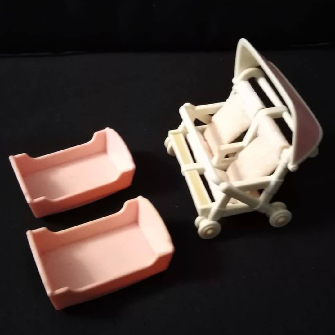 sylvanian families twin pram