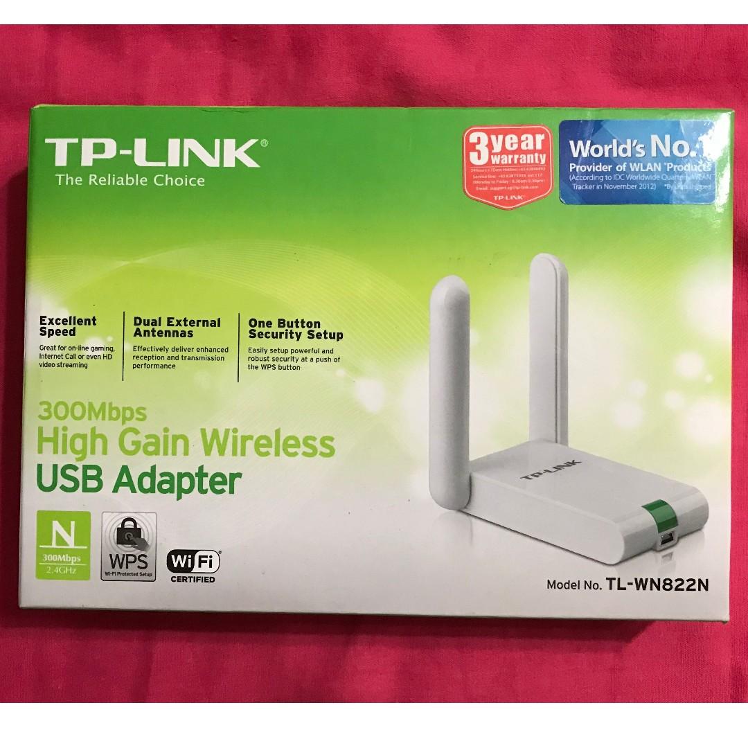 Tp Link 300mbps High Gain Wireless Usb Adapter Tl Wn822n Electronics Computer Parts Accessories On Carousell
