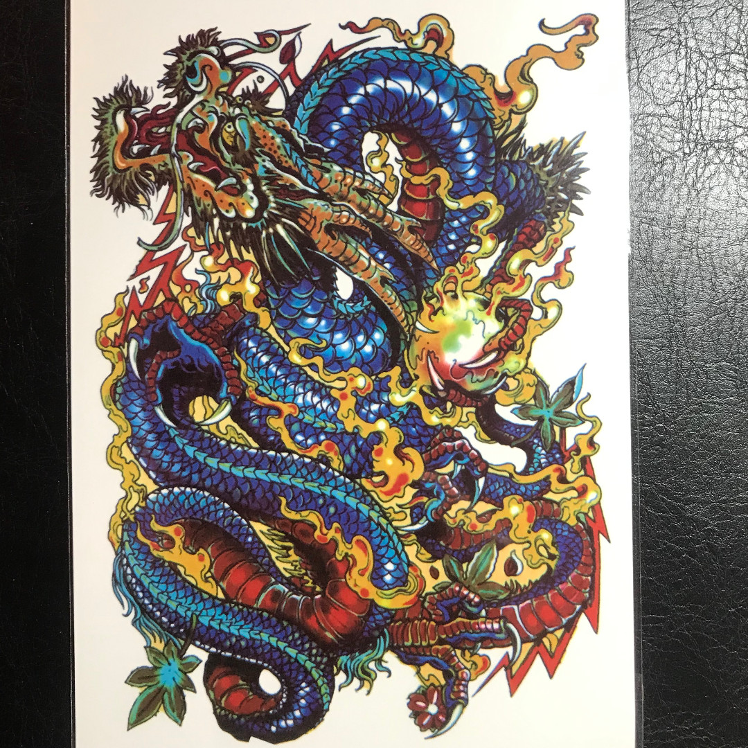 Traditional Japanese Chinese Dragon Half Sleeve Temporary Tattoo Sticker Health Beauty Makeup On Carousell