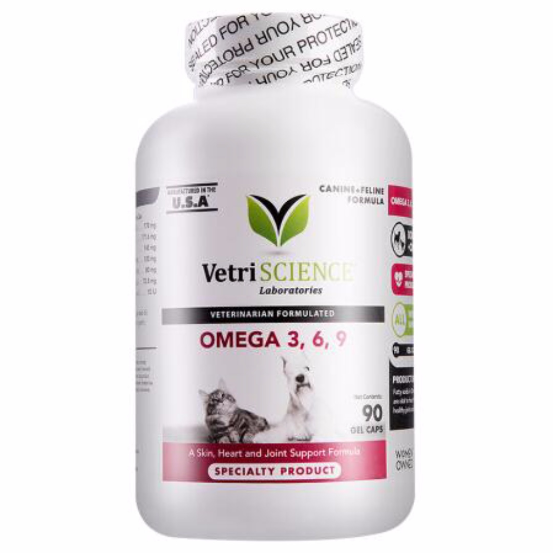【皮膚/心臟/關節】Vetriscience Omega 3 6 9 for cats & dogs (90粒裝), 寵物用品, 寵物衣服