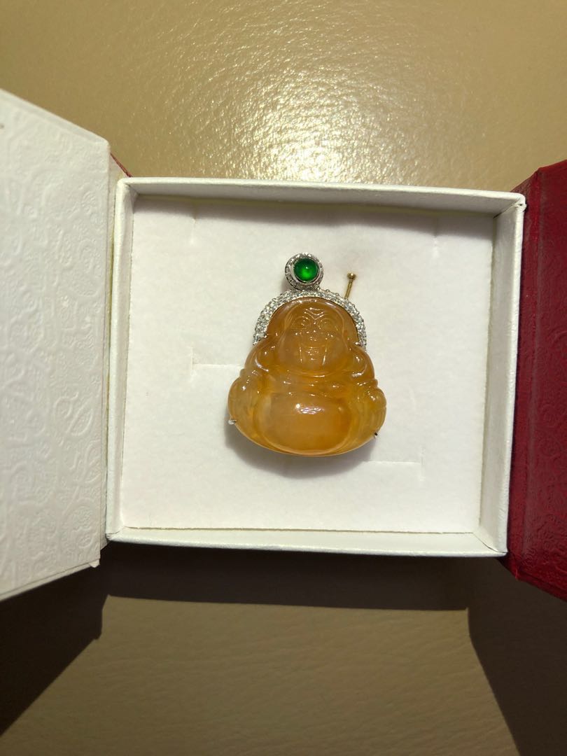 Yellow jade Buddha pendant Luxury Accessories on Carousell