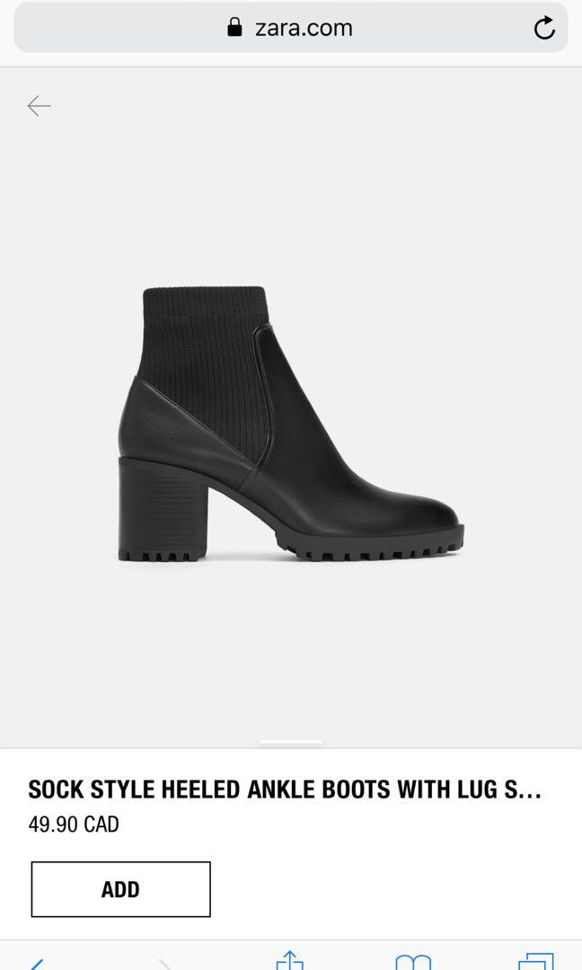 Zara ankle boot with top track heel