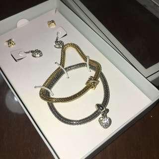 25% off Buckley London bracelets and earrings set (silver and gold)