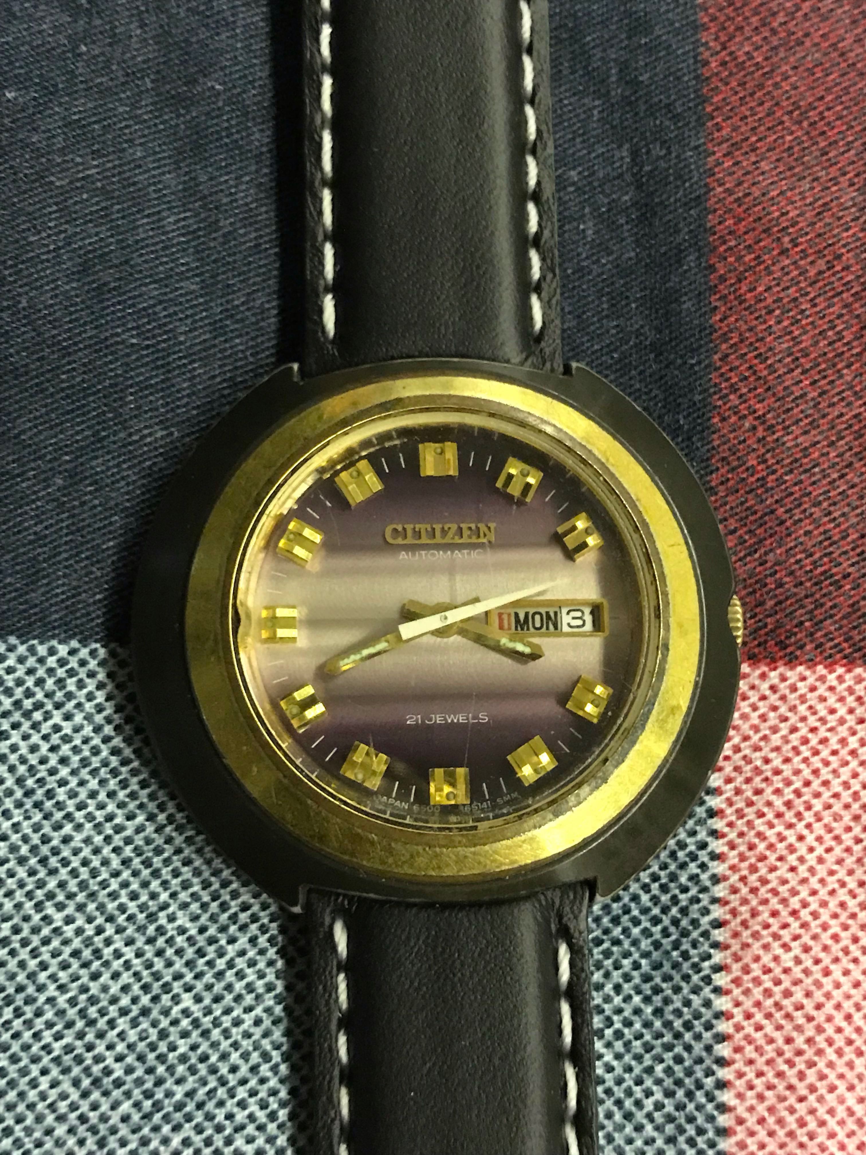 1970s Citizen Gents Automatic “blackie” case, Men's Fashion, Watches \u0026  Accessories, Watches on Carousell