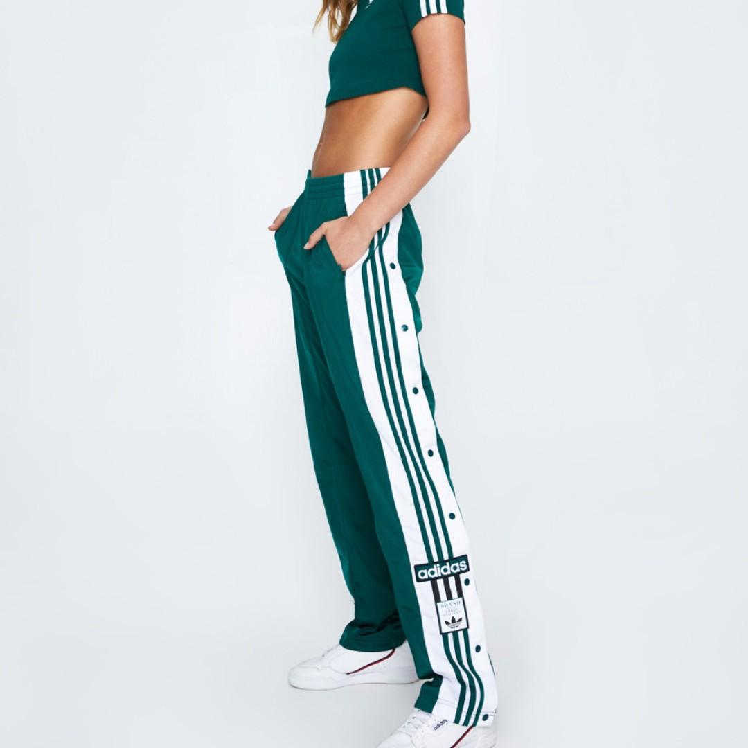 adidas green popper pants