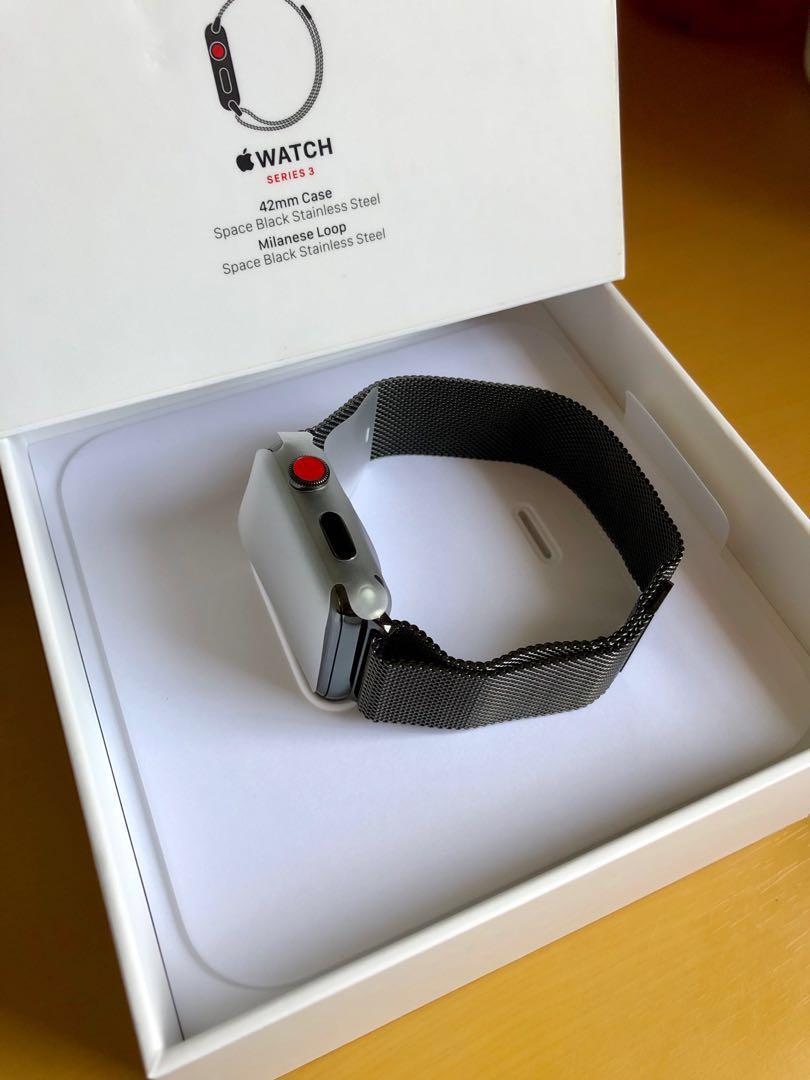 Apple watch series 3 stainless discount steel 42mm cellular