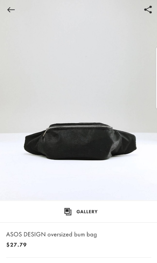 asos black bum bag