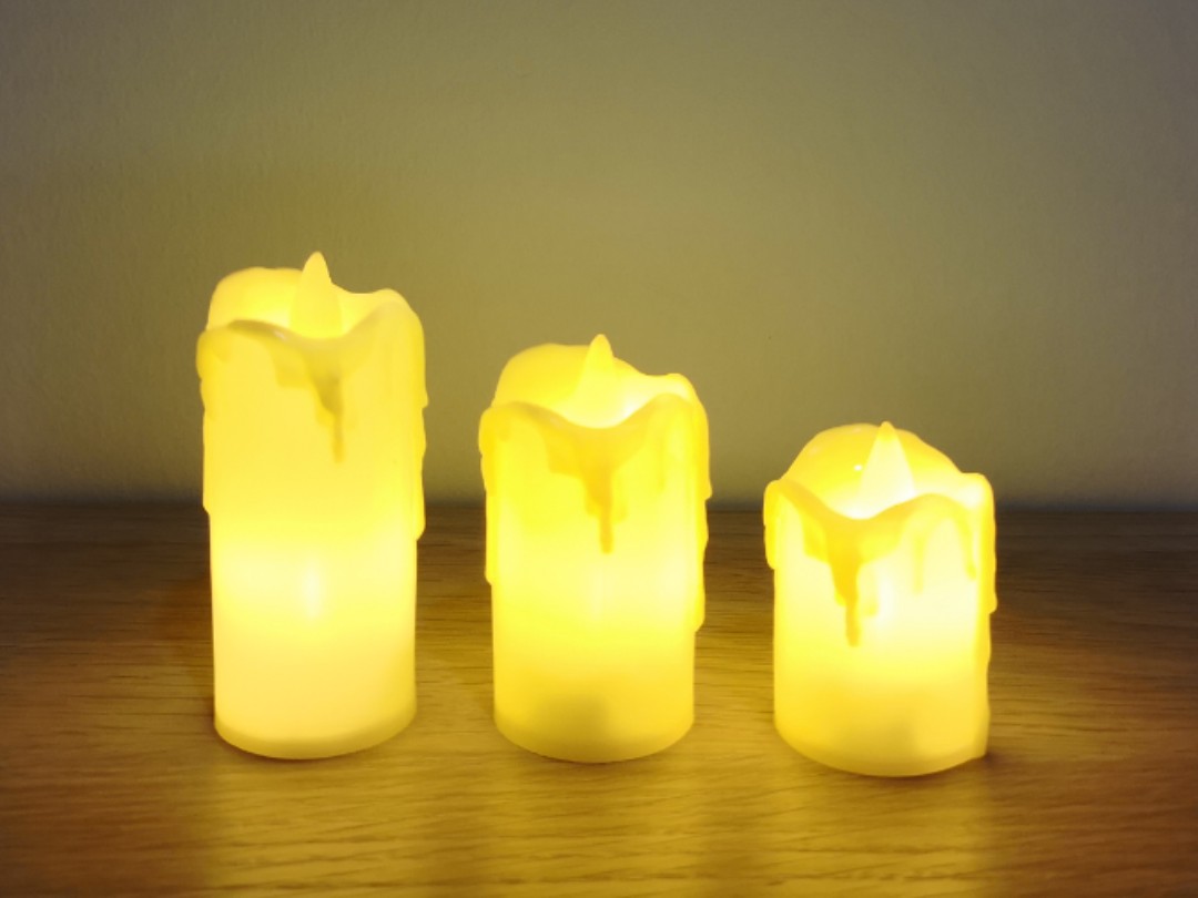 Battery Candles (3 in 1 set), Furniture & Home Living, Home Decor