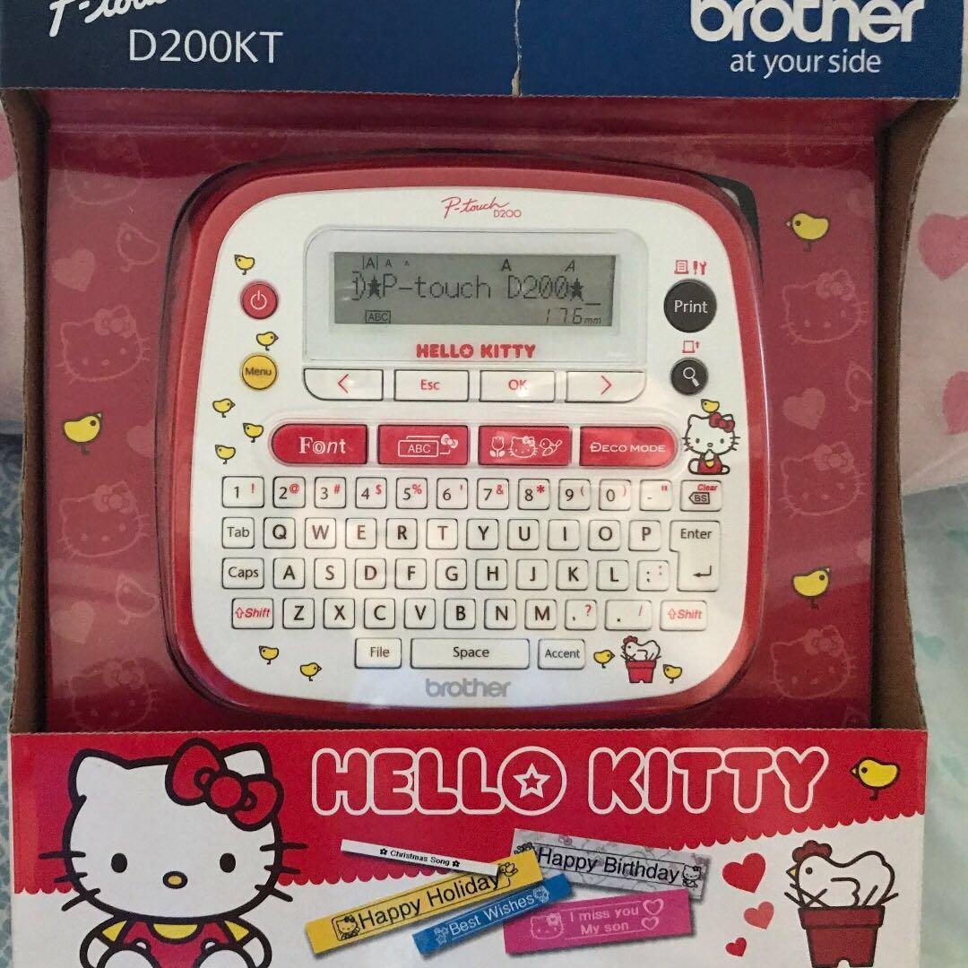 Brother portable hello kitty Labeller PT-D200KT sticky printer label ...