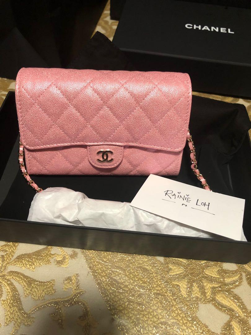 chanel pink clutch