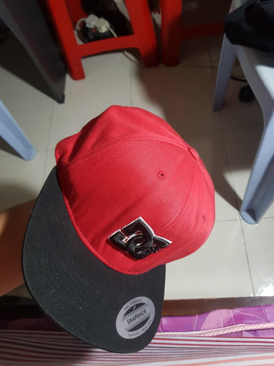 Red and shop black dc hat
