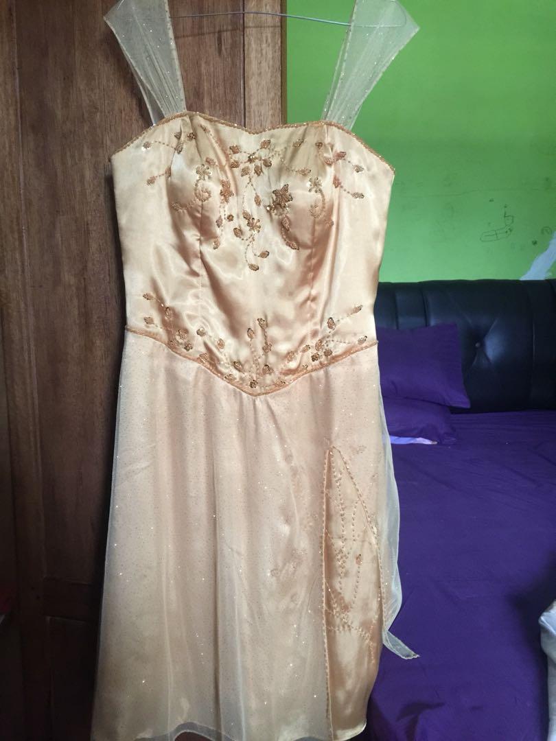 Dress Pesta Payet Gold Paydaymaret Women S Fashion Women S Clothes Dresses Skirts On Carousell