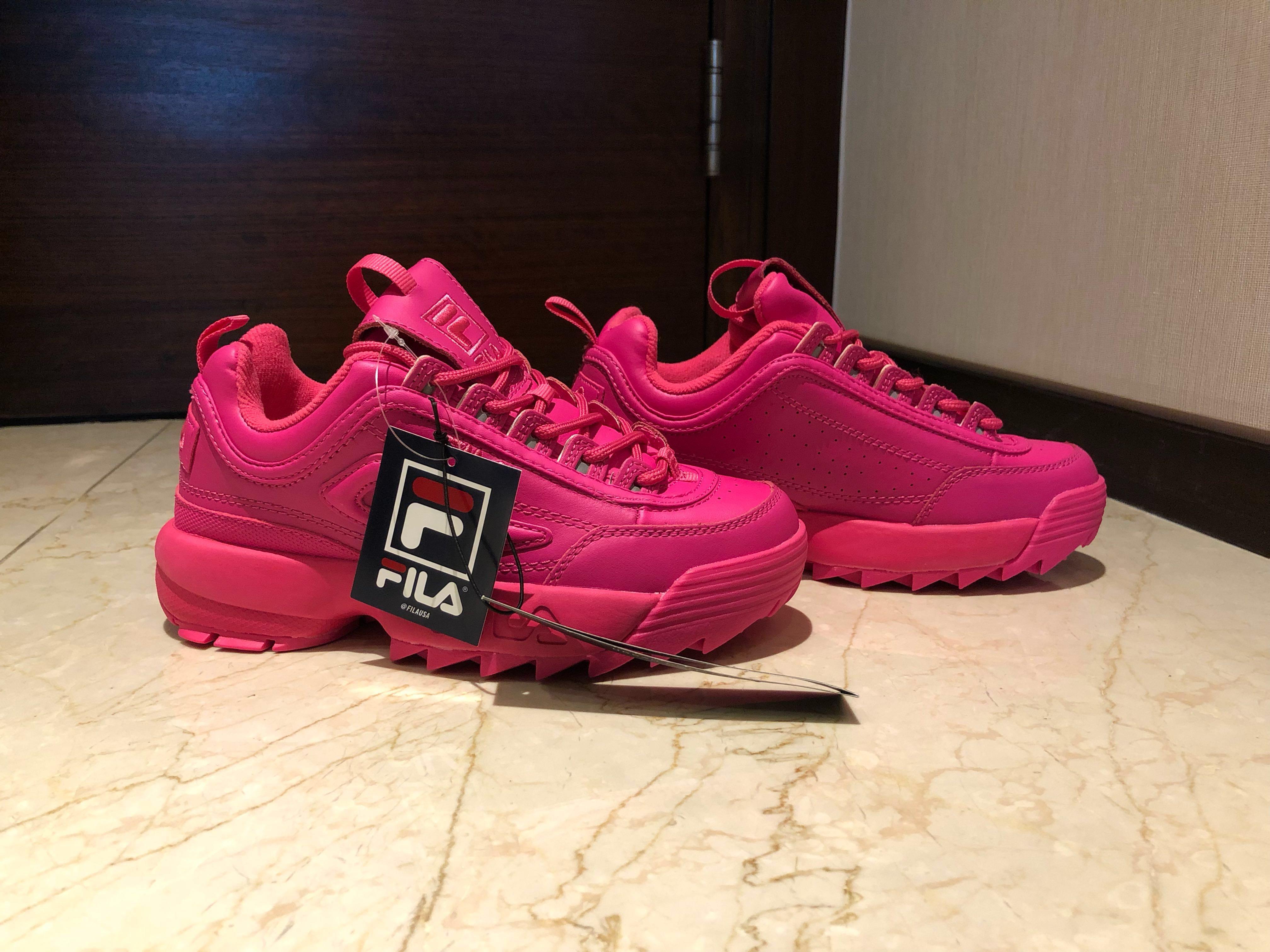 hot pink fila sneakers