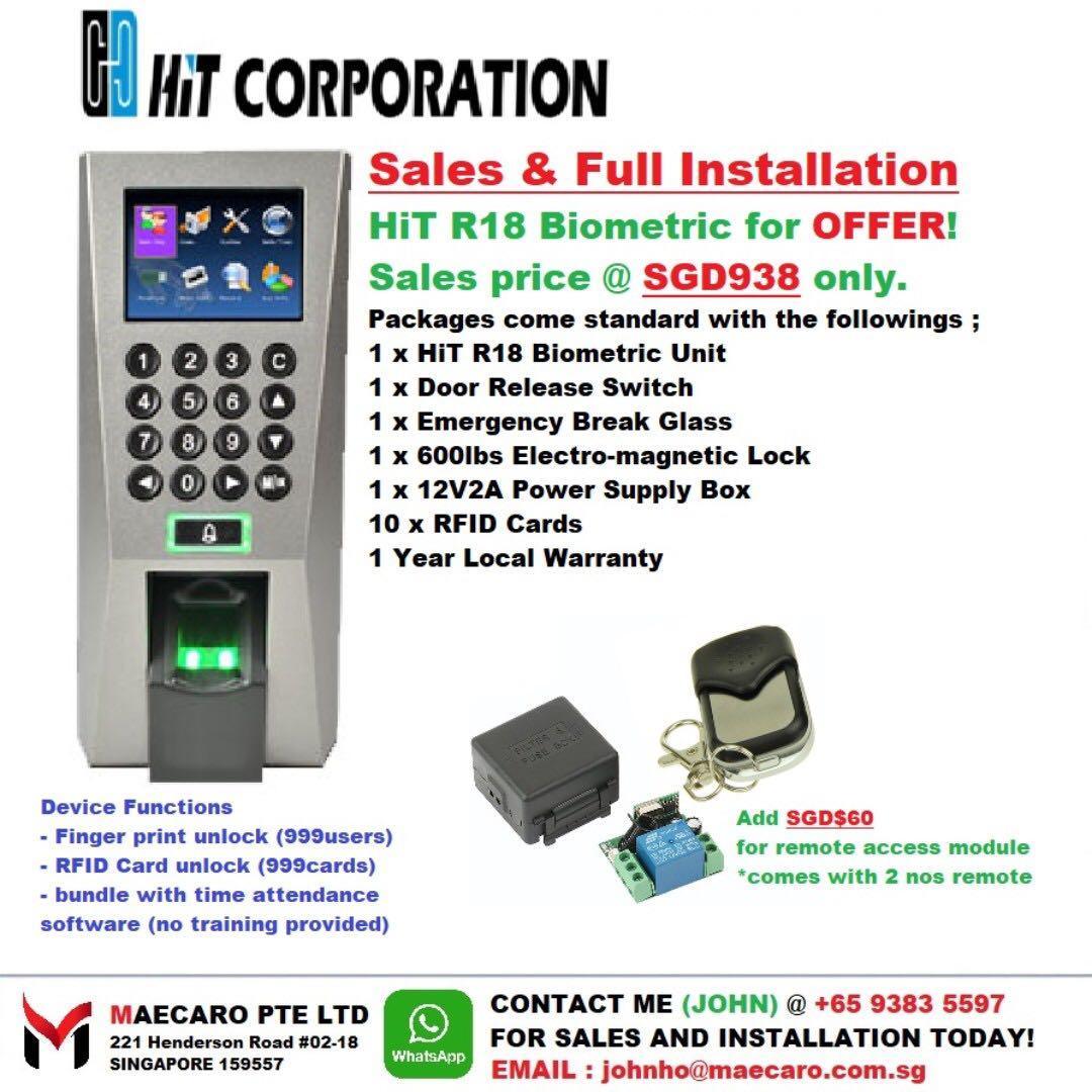 FIT R18 Biometric Door Access System, Furniture & Home Living, Security & Locks, Locks, Doors