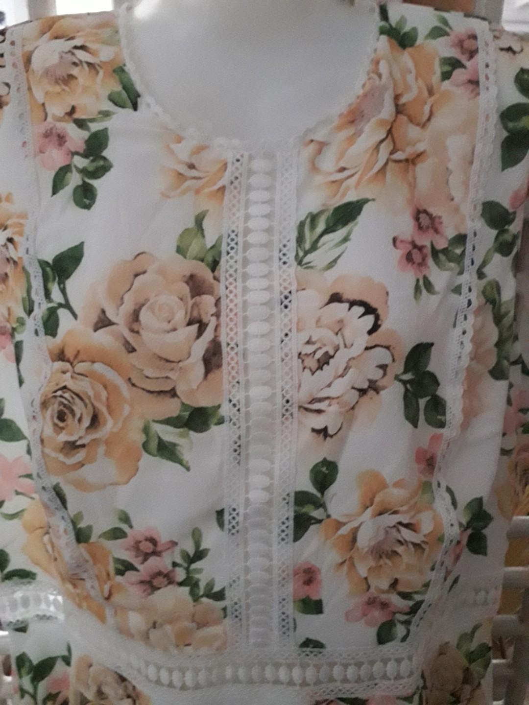 Floral S/L Dress (Category: Dresses) located in Paranaque City. Submitted by 1tsmerach (Listing ID 221056327, Image 2). Description: New with tag Floral Sleeveless dress With crochet details Armpit to armpit 20" Length 37" #wfsale BPI/BDO deposit.