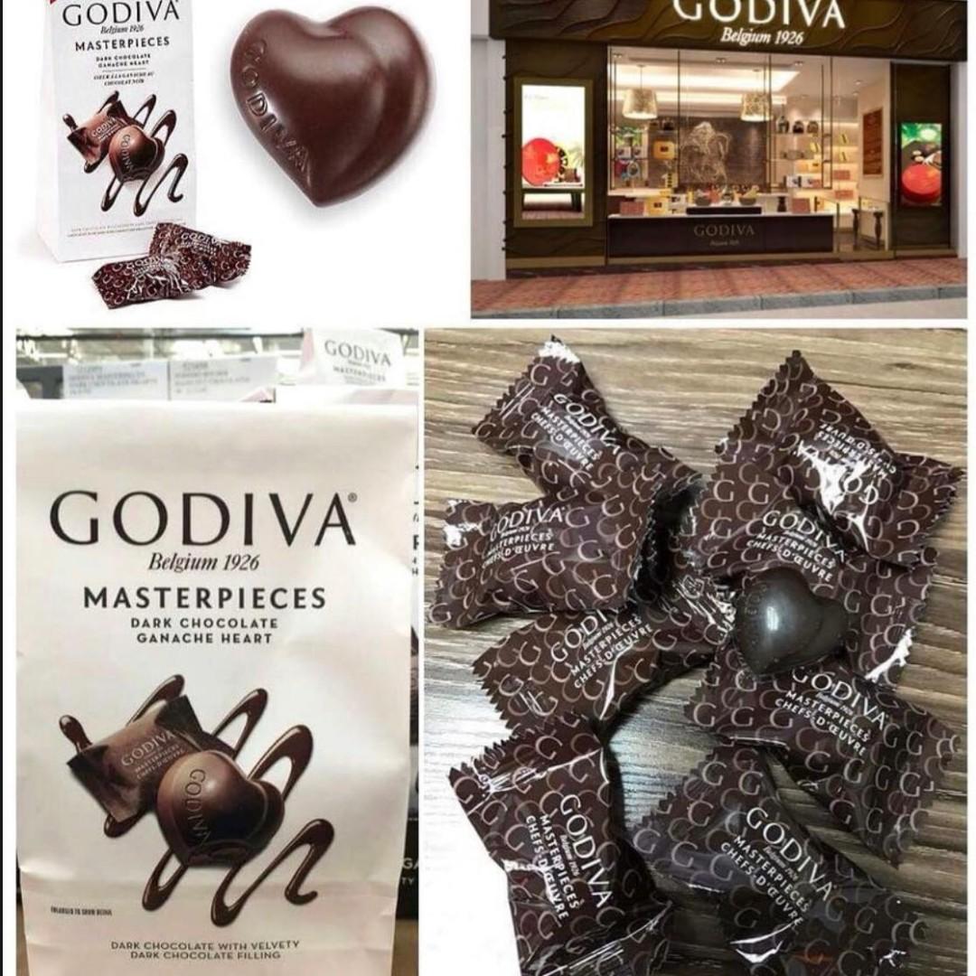 美國godiva 心型黑朱古力 415g 每粒都有獨立包裝約49粒 嘢食 嘢飲 包裝食物 即食食物 Carousell
