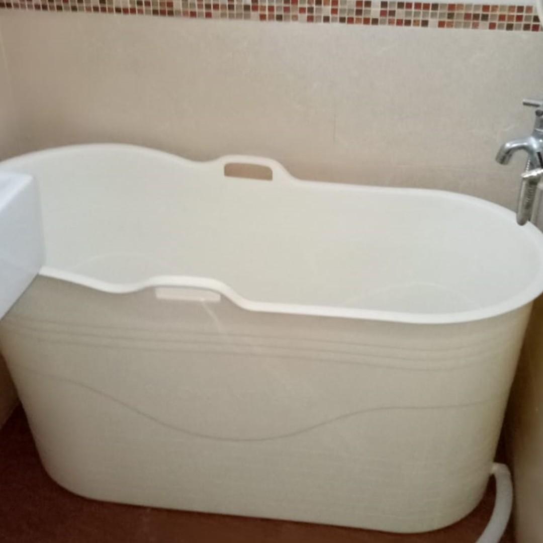 HDB Portable Bathtub Soaking Bathtub Portable Plastic Bathtub Small Tub