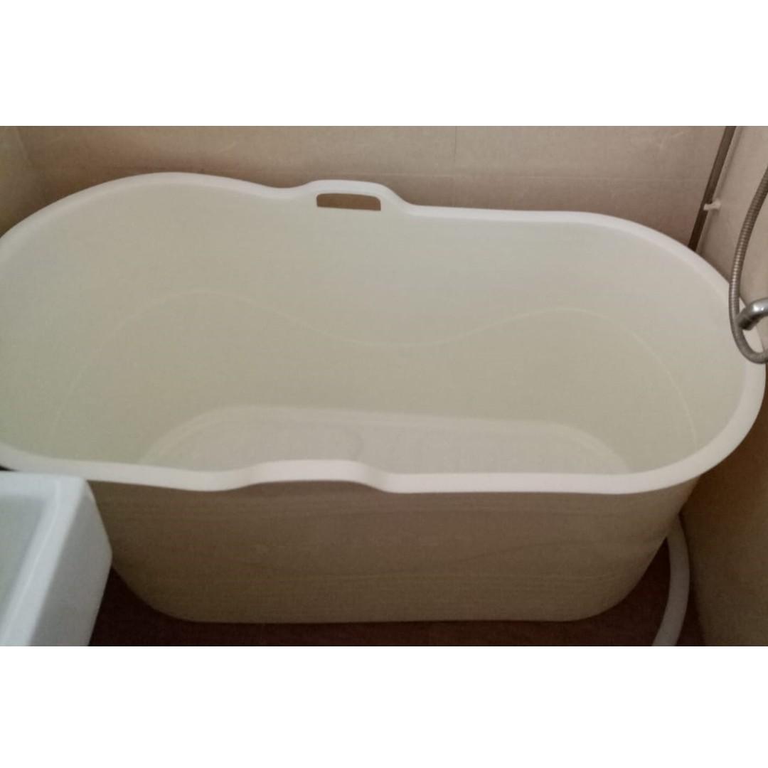 HDB Portable Bathtub Soaking Bathtub Portable Plastic ...