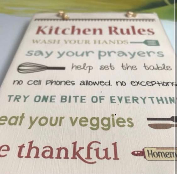 Kitchen Rules Wall Decor Signage Plaque Furniture Home Decor