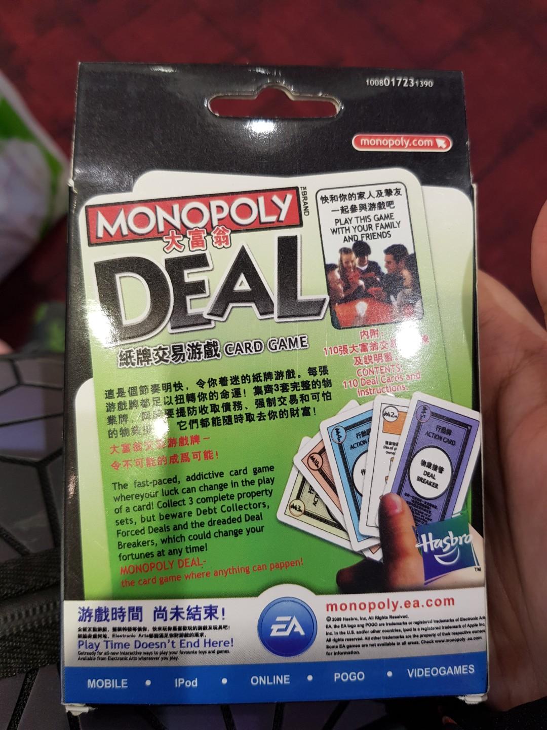 Monopoly Deal(with Chinese words), Hobbies & Toys, Toys & Games on ...