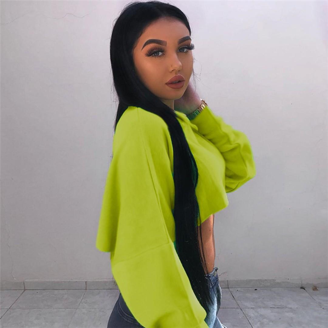 neon green cropped sweater