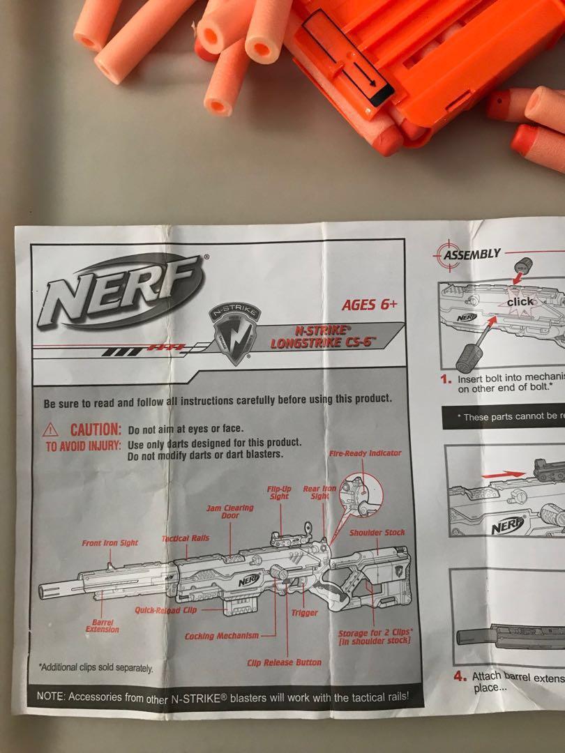  Nerf N-Strike Longstrike CS-6 Dart Blaster (Discontinued by  manufacturer) : Toys & Games