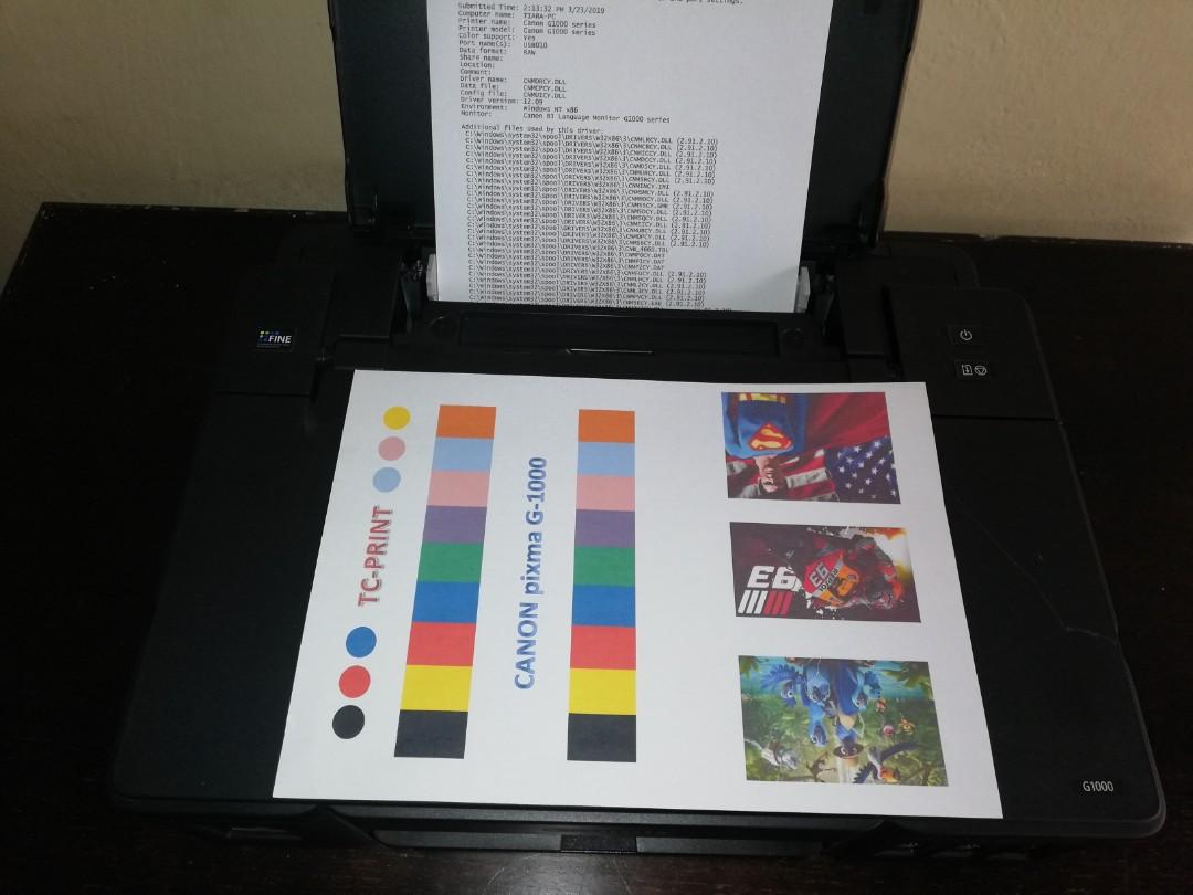 printer canon g1000 hasil mulus