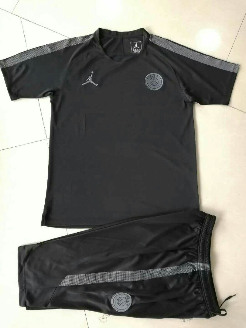 Psg Jordan Black Training Short Sleeve Kit Sports Sports Apparel On Carousell