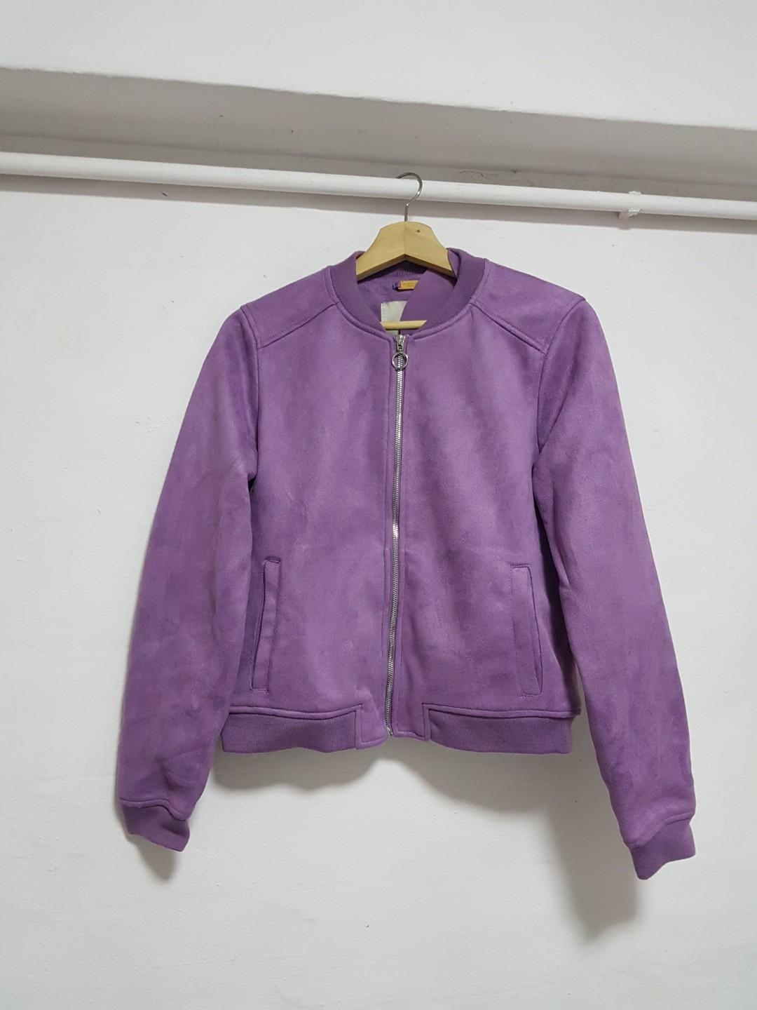 Pull Bear Purple Lilac Suede Jacket