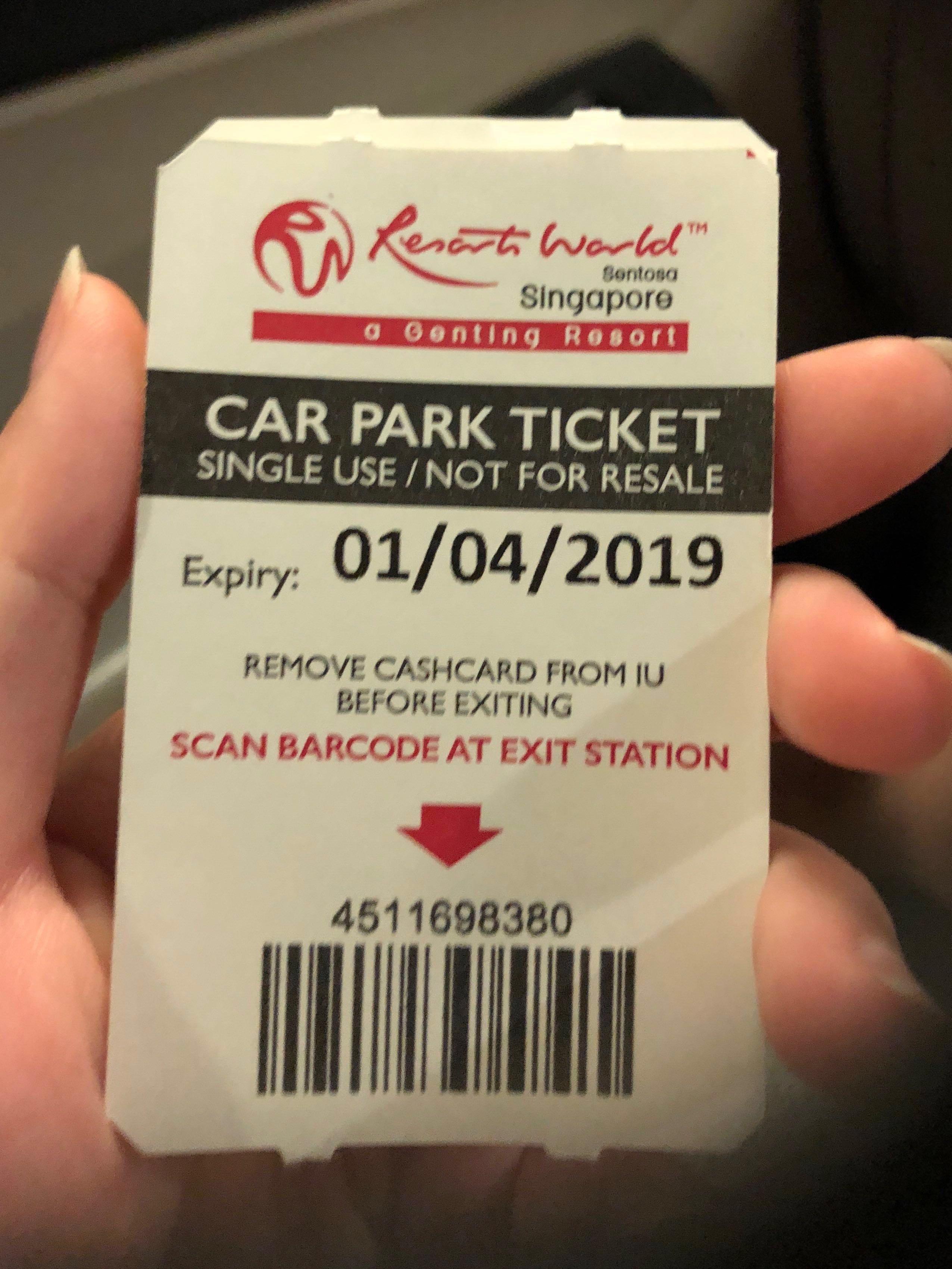 RWS Sentosa USS Casino Adventure Cove Sea Aquarium car park parking