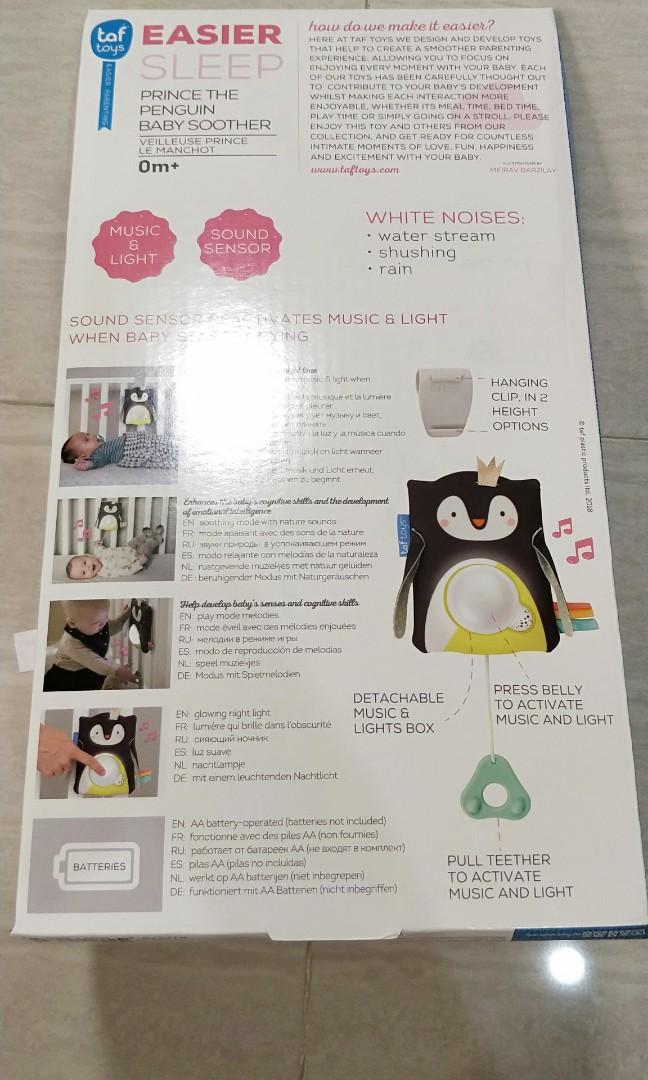 taf toys prince the penguin baby soother