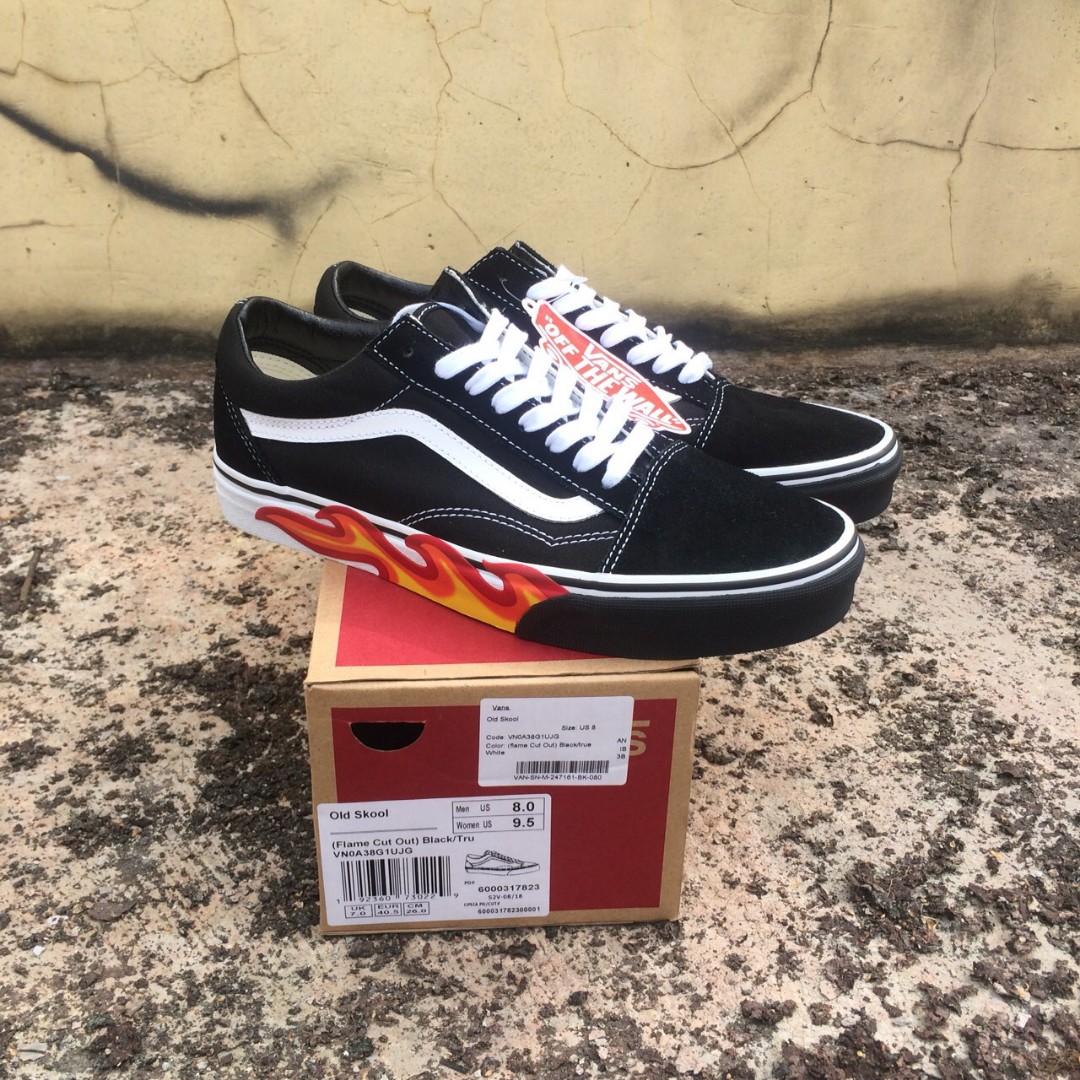 vans flame cut out old skool shoes